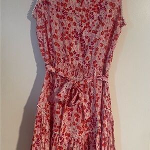 Poupette St. Barth Pink and Red Floral Dress